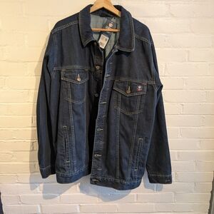 Stylish Men's Dark Blue Denim Jacket